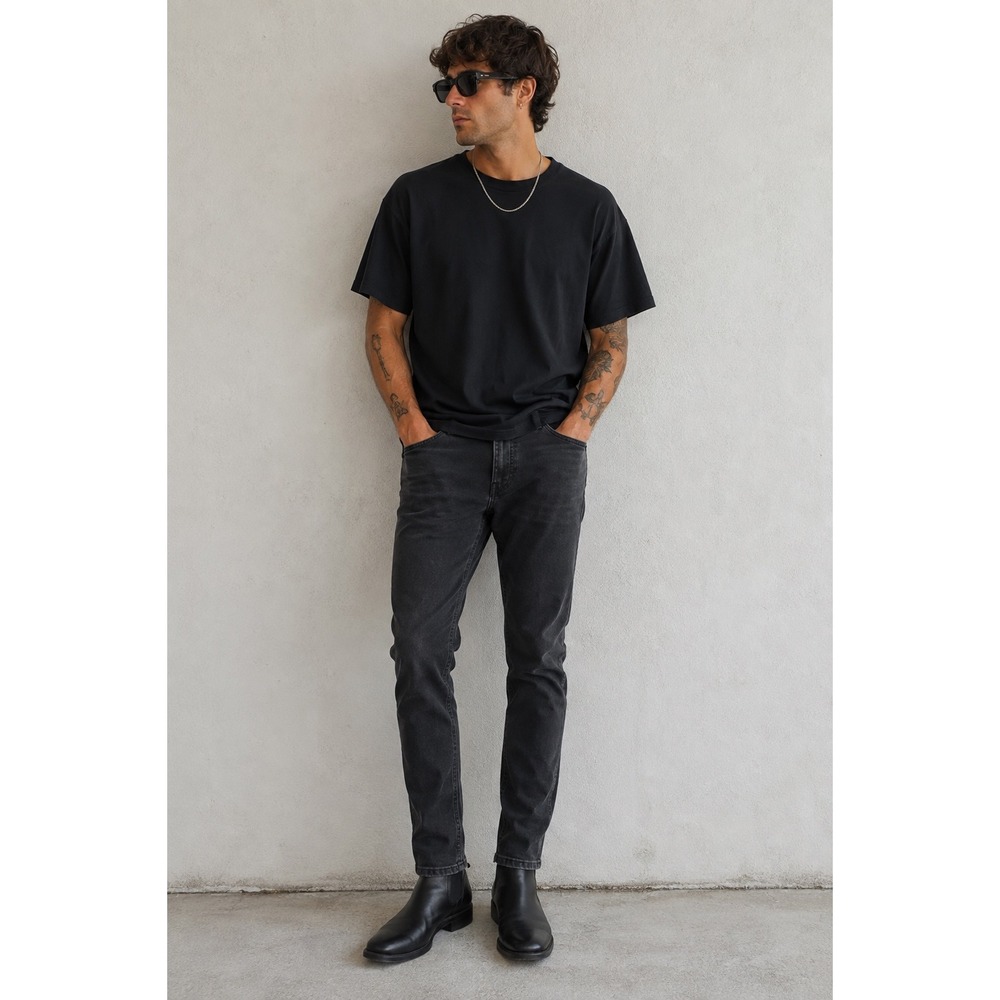 AllSaints Men's Skinny Jeans in Washed Black
